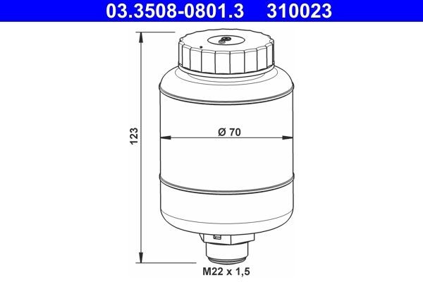 ATE 03.3508-0801.3 Bremsflüssigkeitsbehälter für MERCEDES-BENZ UNIMOG LKW in Original Qualität