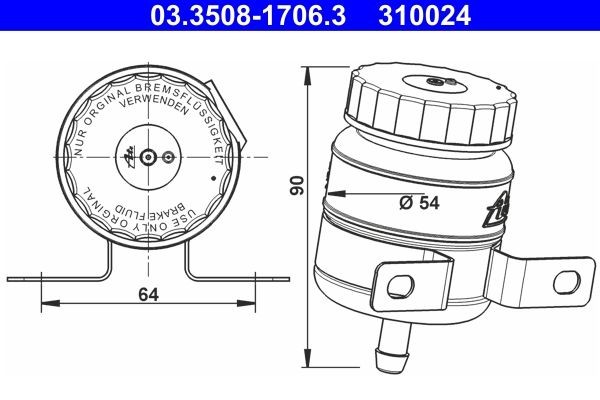 Bremsflüssigkeitsbehälter ATE 03.3508-1706.3