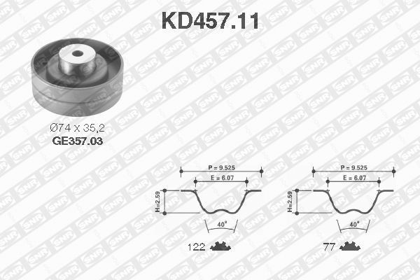 SNR KD457.11 Timing belt kit 069109243B