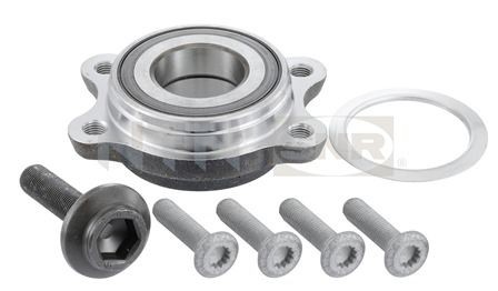 R154.57 SNR Wheel hub assembly AUDI with rubber mount, with integrated magnetic sensor ring, 92 mm