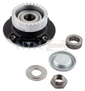 SNR R159.40 Wheel bearing kit with rubber mount, with gear, 129 mm