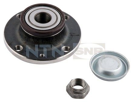 R166.32 SNR Wheel hub assembly PEUGEOT with rubber mount, with integrated magnetic sensor ring, 129 mm