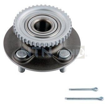SNR R168.38 Wheel bearing kit with rubber mount, with gear