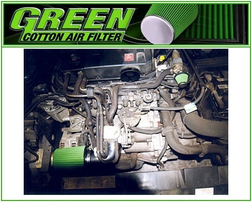 GREEN P291 Filtro aria sportivo Citroen di qualità originale
