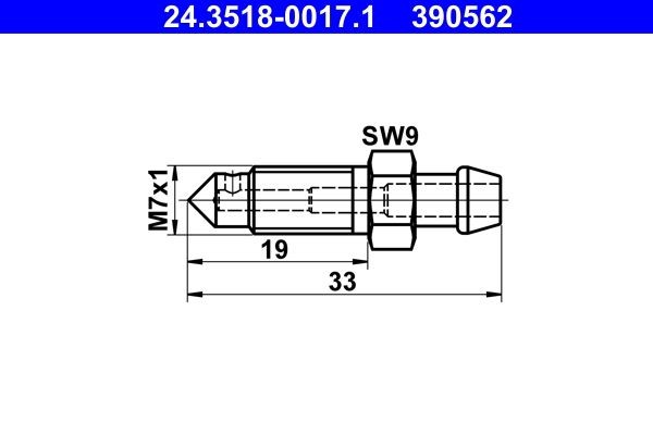 Subaru Elementi di fissaggio ricambi auto - Vite / Valvola di sfiato 390562 ATE 24.3518-0017.1