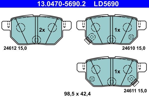 ATE Brake pad kit 13.0470-5690.2