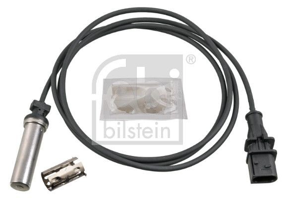 FEBI BILSTEIN 181001 ABS sensor Rear Axle Left, with sleeve, with grease, 1250 Ohm, 1640mm