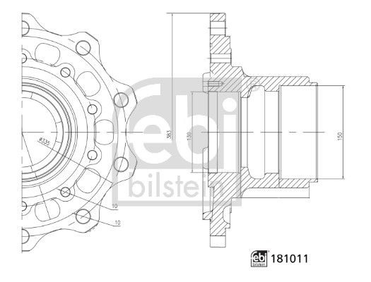FEBI BILSTEIN 335, without wheel bearing, Front Axle Wheel Hub 181011 buy
