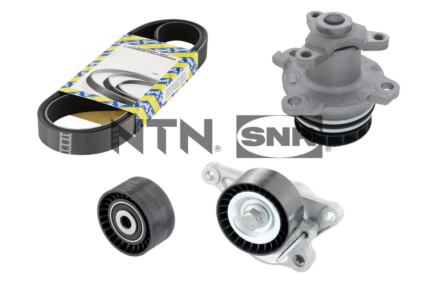 Opel MOVANO Water Pump + V-Ribbed Belt Kit SNR KAP855.180 cheap
