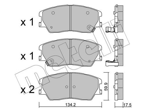 METELLI 22-1305-0 Brake pad set with acoustic wear warning