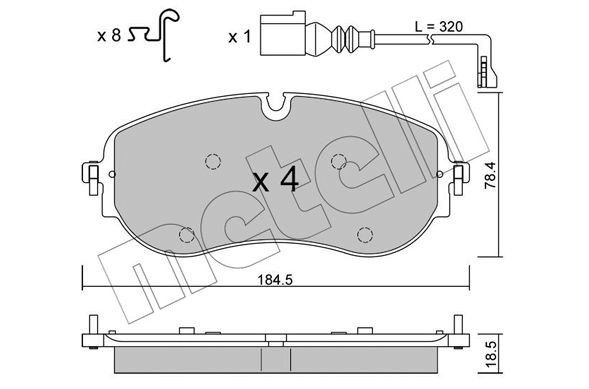 Original METELLI 26407 Brake pad set 22-1320-0 for SKODA ENYAQ