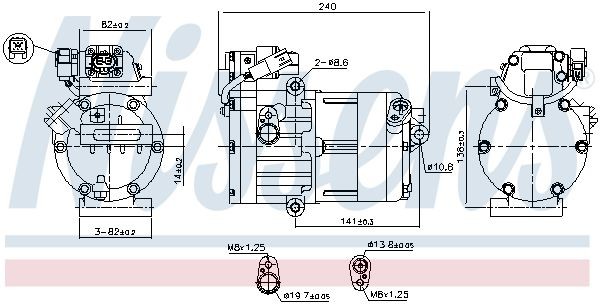 Kia NIRO Air conditioning compressor NISSENS 891022 cheap