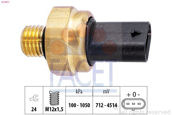 FACET 25.0011 Sender Unit, oil pressure M12x1,5