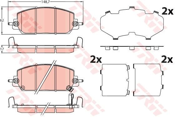 Honda CR-V Set of brake pads 19346610 TRW GDB2244 online buy