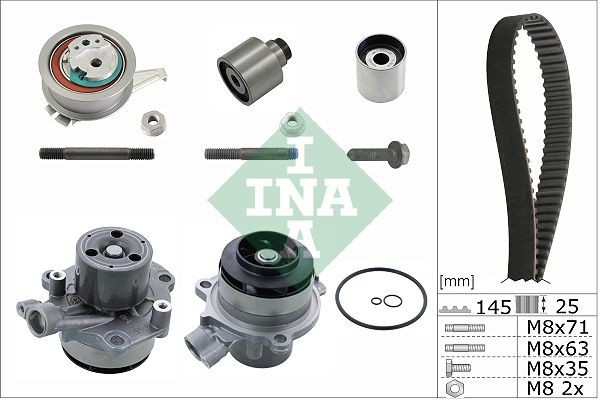 INA Kit distribuzione con pompa acqua Audi A4 B8 Avant 2013 530 0650 32