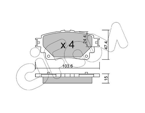 26245 CIFAM excl. wear warning contact Thickness 1: 15,0mm Brake pads 822-1290-0 buy