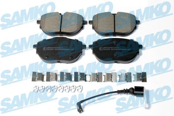 26268 SAMKO with accessories Height: 72mm, Width: 135,7mm, Thickness: 17,9mm Brake pads 5SP2254AK buy