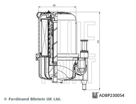 BLUE PRINT ADBP230054 Fuel filter In-Line Filter, with water drain screw, with connection for water sensor