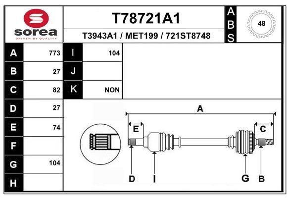T3943A1 EAI T78721A1 Wheel bearing kit 211 350 00 56