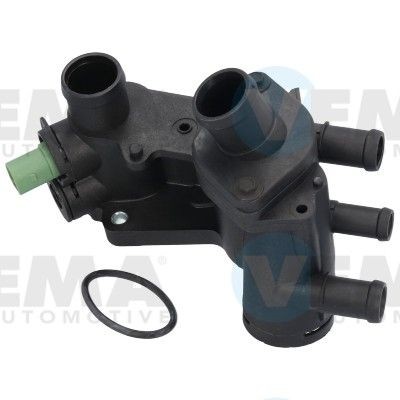 VEMA Plastic, Front Axle, with thermo sender, with thermostat Coolant Flange 460068 buy