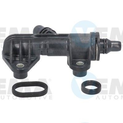 VEMA Plastic, Front Axle, with seal, with thermostat Coolant Flange 460131 buy