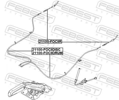 FEBEST Parking brake cable 21100-FOCIIR