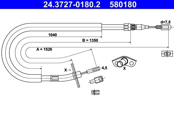 Great value for money - ATE Hand brake cable 24.3727-0180.2