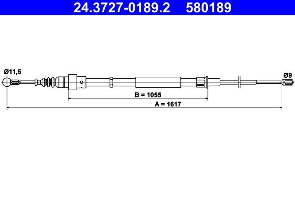 Audi A1 Emergency brake 194163 ATE 24.3727-0189.2 online buy