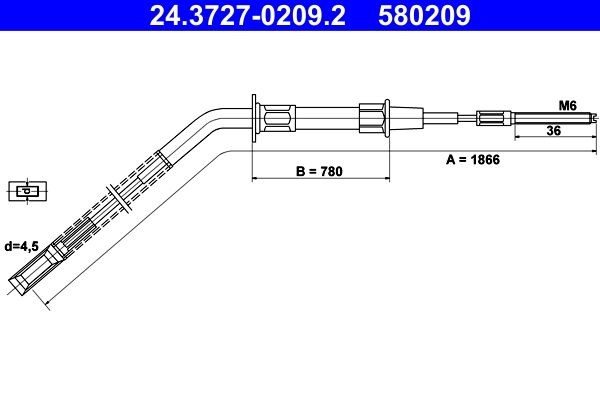 Original ATE 580209 Emergency brake kit 24.3727-0209.2 for BMW 5 Series