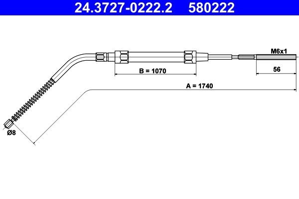Great value for money - ATE Hand brake cable 24.3727-0222.2