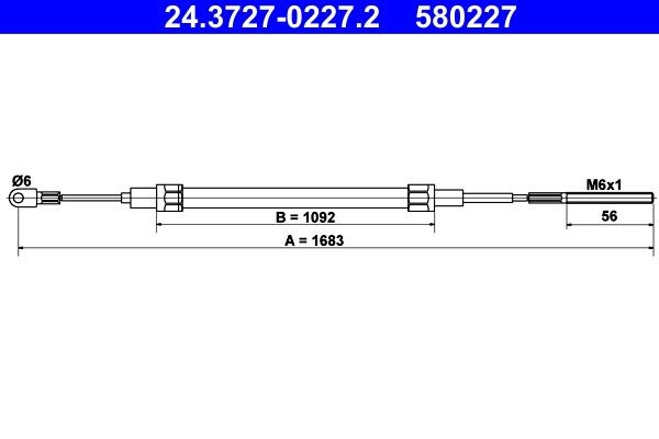 BMW 3 Series Hand brake cable ATE 24.3727-0227.2 cheap