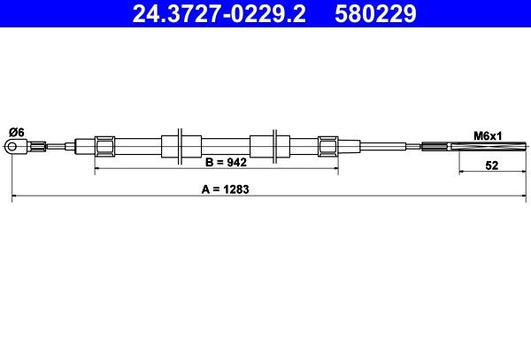 BMW 1 Series Emergency brake cable 194188 ATE 24.3727-0229.2 online buy