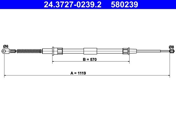 Great value for money - ATE Hand brake cable 24.3727-0239.2