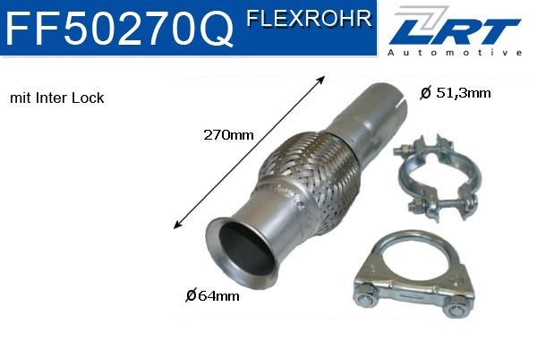 Flex pipe LRT 50 x, mit Flansch, Inter Lock, Flexible - FF50270Q