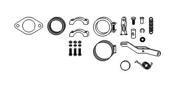 VW T1 Transporter Pipes and hoses parts - Mounting Kit, heat exchanger HJS 82 11 1279