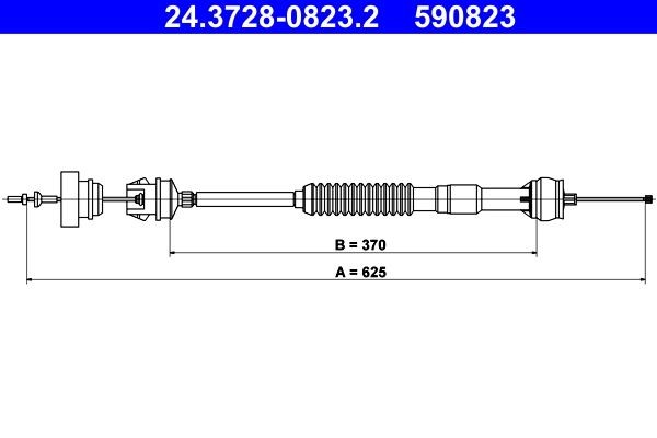 Clutch cable ATE Adjustment: with automatic adjustment - 24.3728-0823.2
