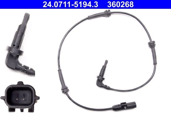 Original 24.0711-5194.3 ATE Anti lock brake sensor RENAULT