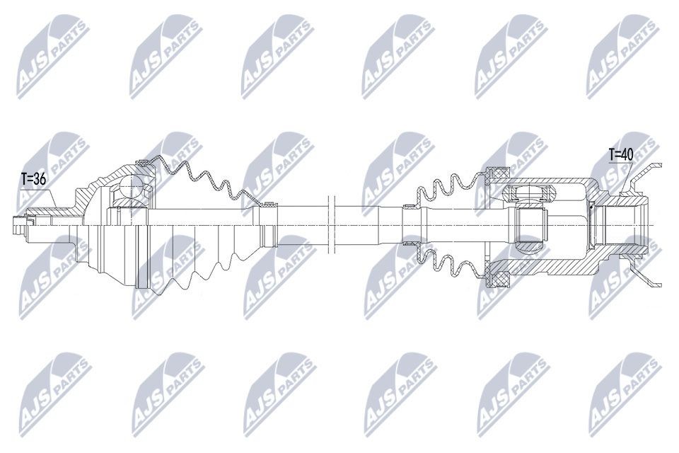 NTY Front Axle Right, 600mm, Manual Transmission Length: 600mm Driveshaft NPW-VW-183 buy