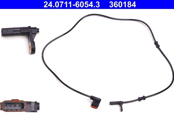 ATE Anti lock brake sensor MERCEDES-BENZ C-Class Coupe (CL203) new 24.0711-6054.3