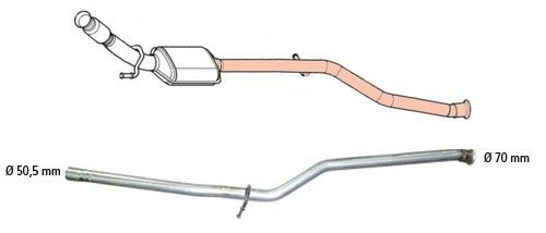 91 21 1501 HJS Exhaust pipes PEUGEOT with fastening material