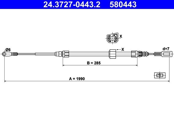 Original 24.3727-0443.2 ATE Emergency brake MERCEDES-BENZ