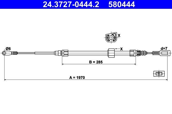 Great value for money - ATE Hand brake cable 24.3727-0444.2
