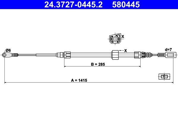 Great value for money - ATE Hand brake cable 24.3727-0445.2
