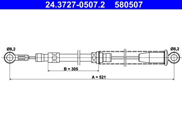 Emergency brake ATE 521mm - 24.3727-0507.2