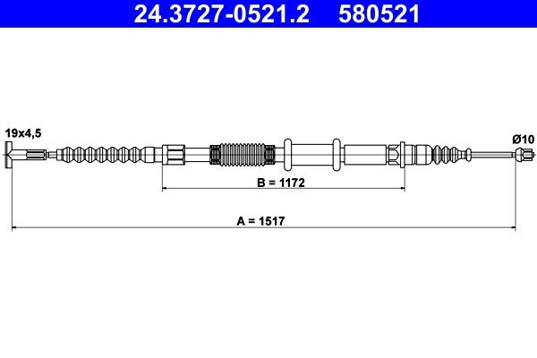 Original ATE 580521 Emergency brake kit 24.3727-0521.2 for ALFA ROMEO GIULIA