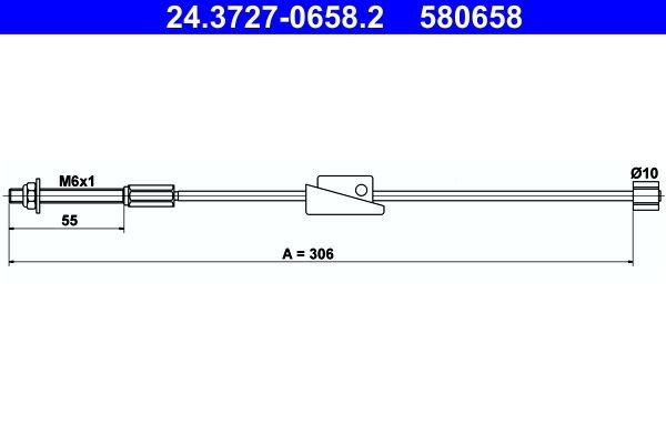 Great value for money - ATE Hand brake cable 24.3727-0658.2