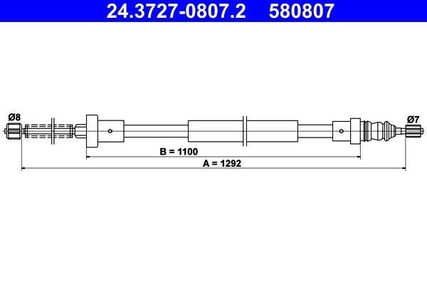 580807 ATE 1292mm Cable, parking brake 24.3727-0807.2 buy