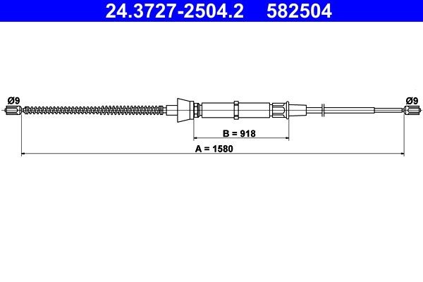 OEM-quality ATE 24.3727-2504.2 Cable, parking brake