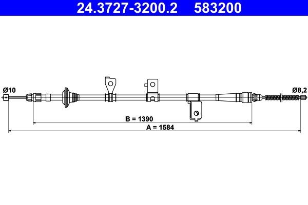Original 24.3727-3200.2 ATE Emergency brake kit KIA