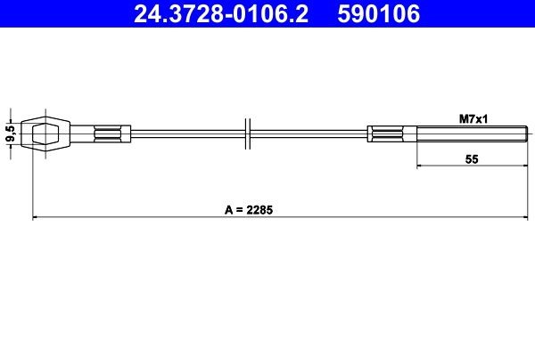Buy Clutch Cable ATE 24.3728-0106.2 - Clutch parts VW KAEFER online